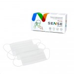 Маска медицинская одноразовая, 50 шт 3-х слойная на резинках Сенс белая 2400003675805