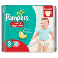 Подгузники-трусики, Pampers (Памперс) 6-11 кг 26 шт миди