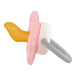 Соска-пустышка латексная, Lubby (Лабби) 1 шт арт. 15926 со скошенным соском кольцом и колпачком с 0 мес цвет в ассортименте