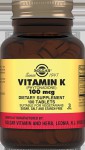 Витамин К 100 мкг, Solgar (Солгар) таблетки 310 мг 100 шт фитоменадион