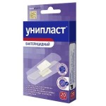 Лейкопластырь бактерицидный, Унипласт р. 1.9смх7.2cм 20 шт на основе пленки (водоотталкивающий) прозрачный