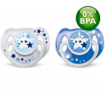 Соска-пустышка силиконовая, Avent (Авент) 2 шт SCF176/22 арт. 86460 БПА фри ночная с 6 мес.
